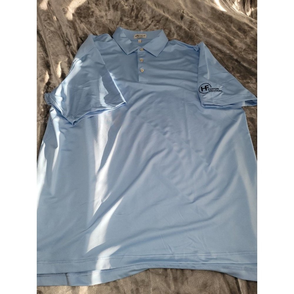 Peter Millar Summer Comfort Polo Shirt Mens XL Blue HF Custom Solutions